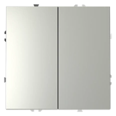 Изображение Выключатель с самовозвратом встраиваемый VOLTUM S70 двухклавишный 10А (сталь)